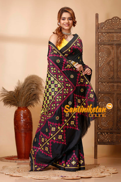 Butter Silk Gujrati Stitch Saree SN202521416