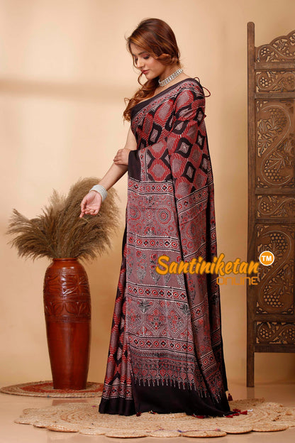 Ajrakh Hand Block On Modal Silk SN202521441