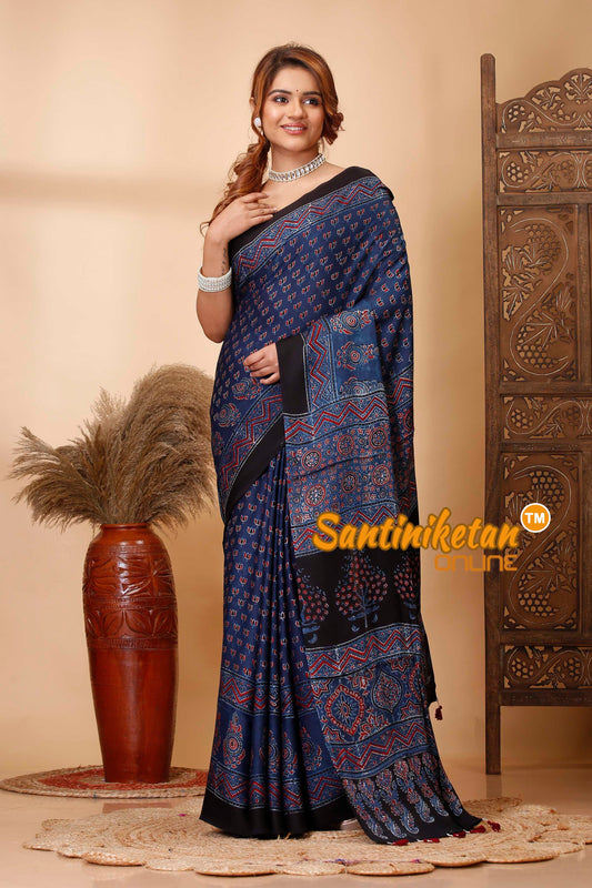 Ajrakh Hand Block On Modal Silk SN202521463