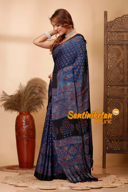 Ajrakh Hand Block On Modal Silk SN202521463