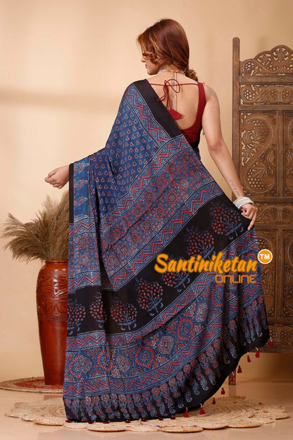 Ajrakh Hand Block On Modal Silk SN202521463
