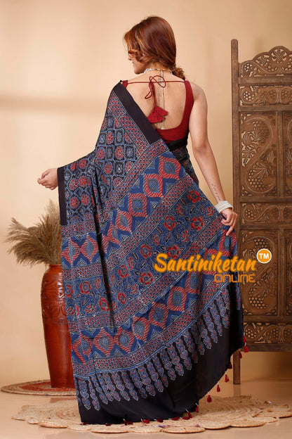 Ajrakh Hand Block On Modal Silk SN202521475