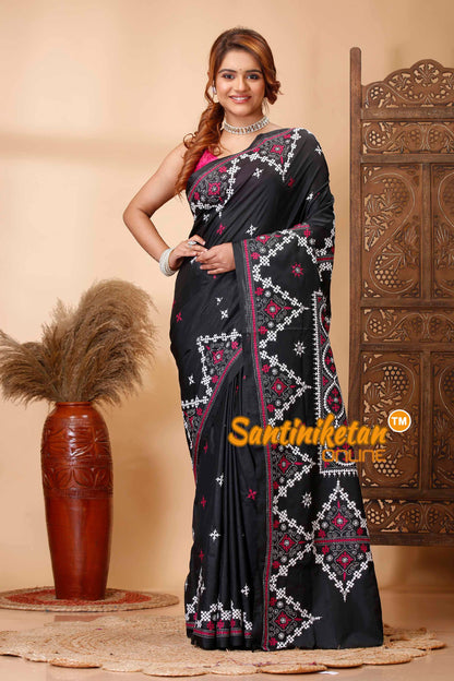 Butter Silk Gujrati Stitch Saree SN202521660