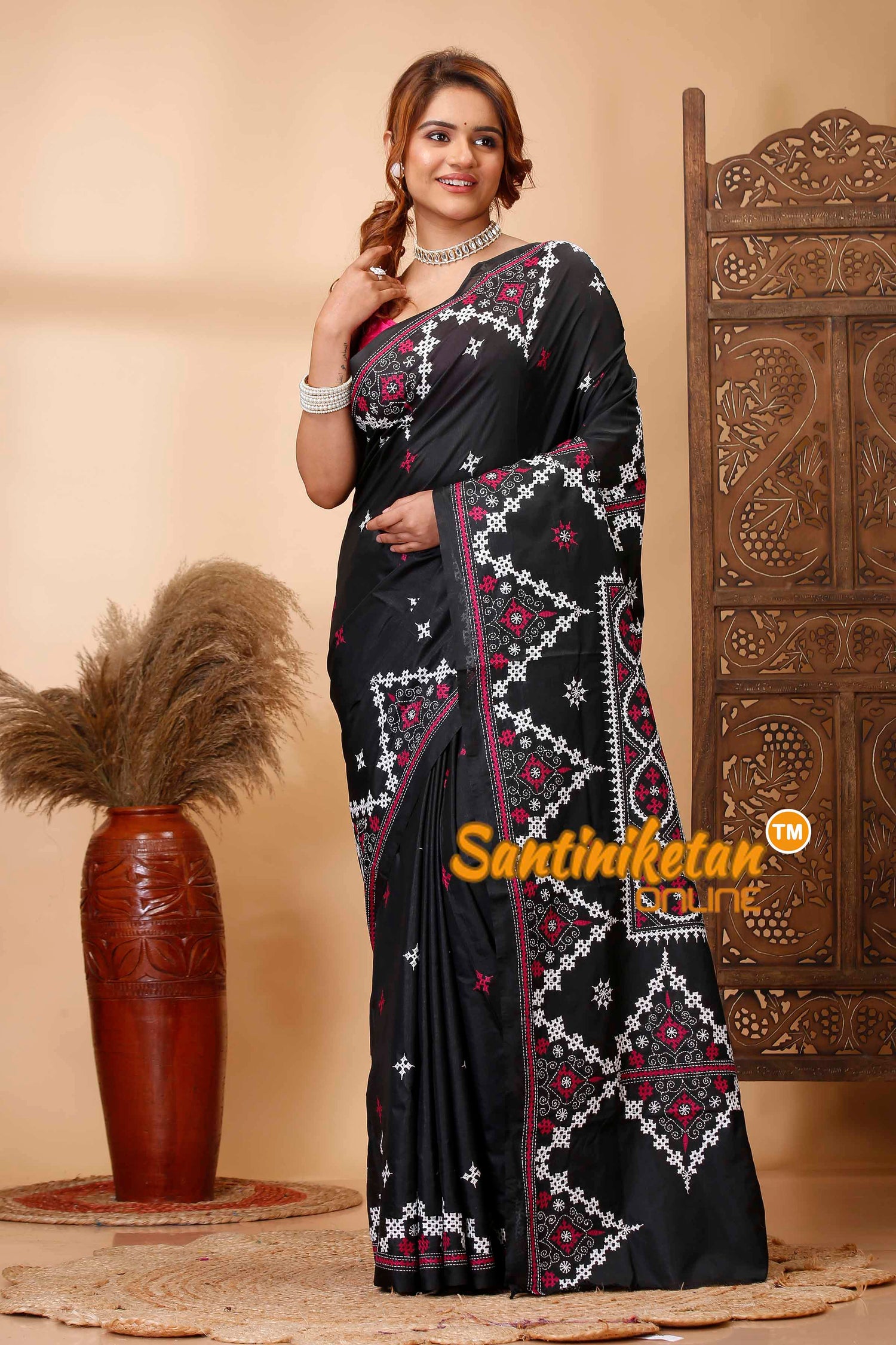 Butter Silk Gujrati Stitch Saree SN202521660