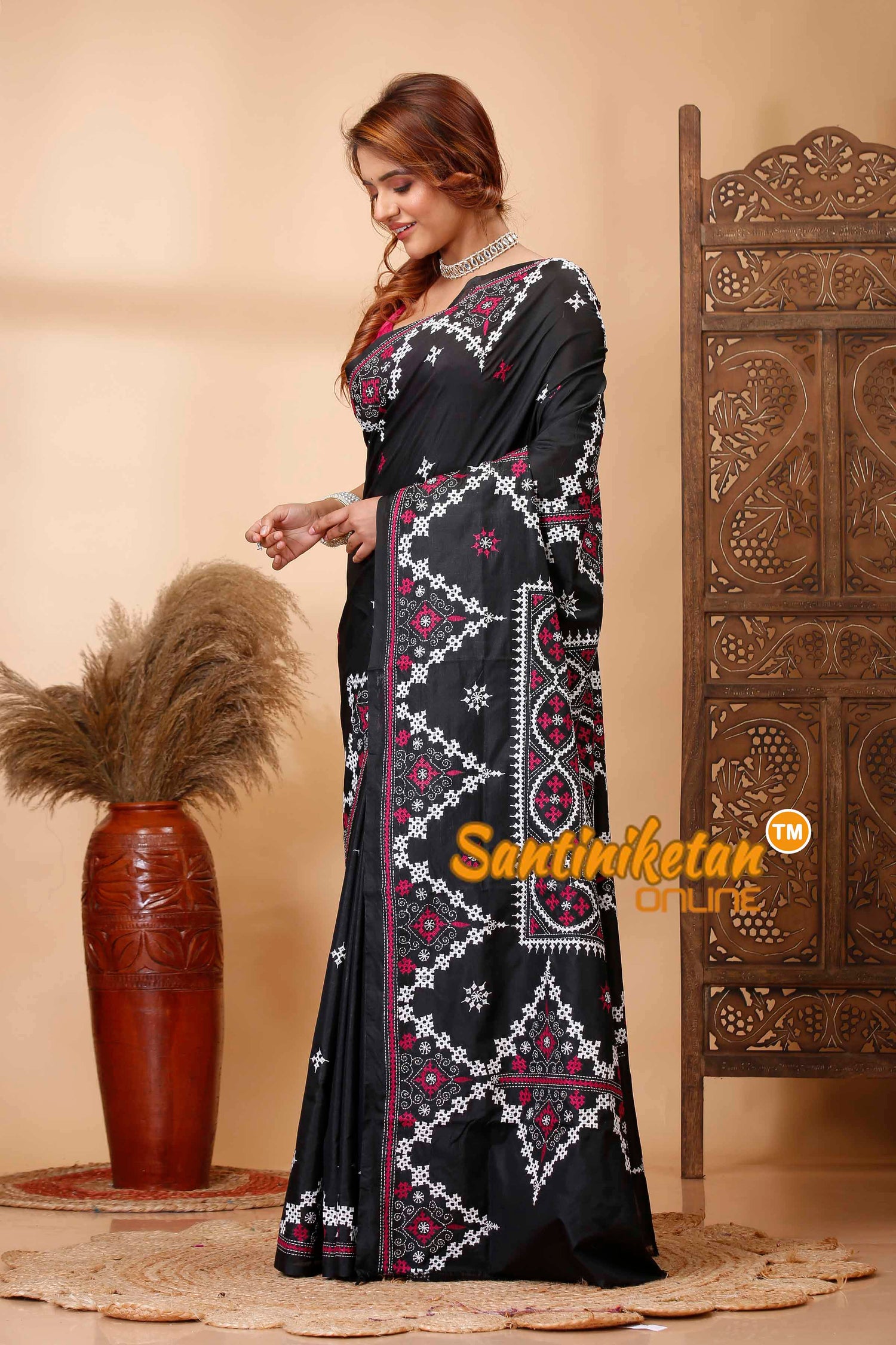 Butter Silk Gujrati Stitch Saree SN202521660