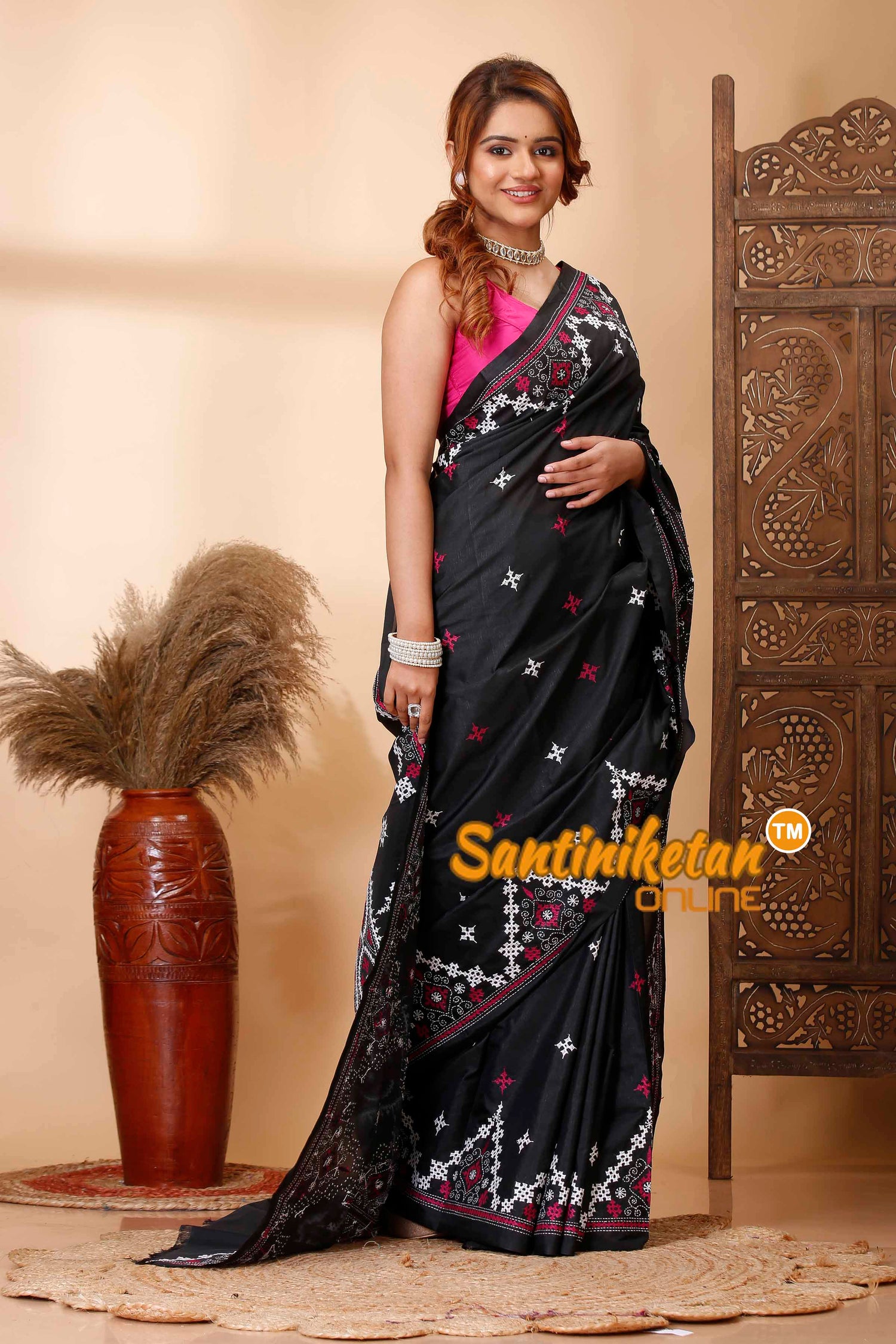 Butter Silk Gujrati Stitch Saree SN202521660