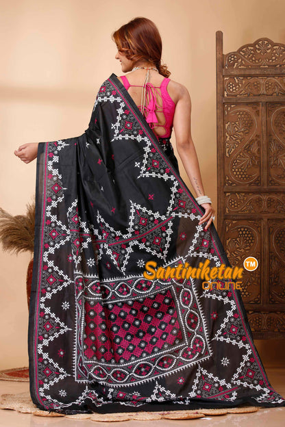 Butter Silk Gujrati Stitch Saree SN202521660