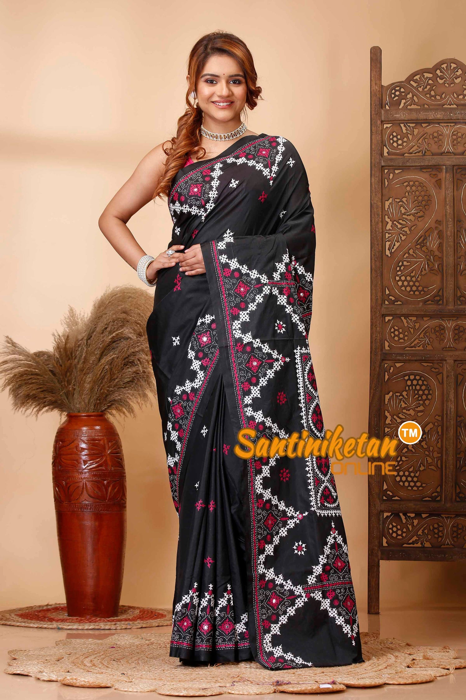 Butter Silk Gujrati Stitch Saree SN202521666