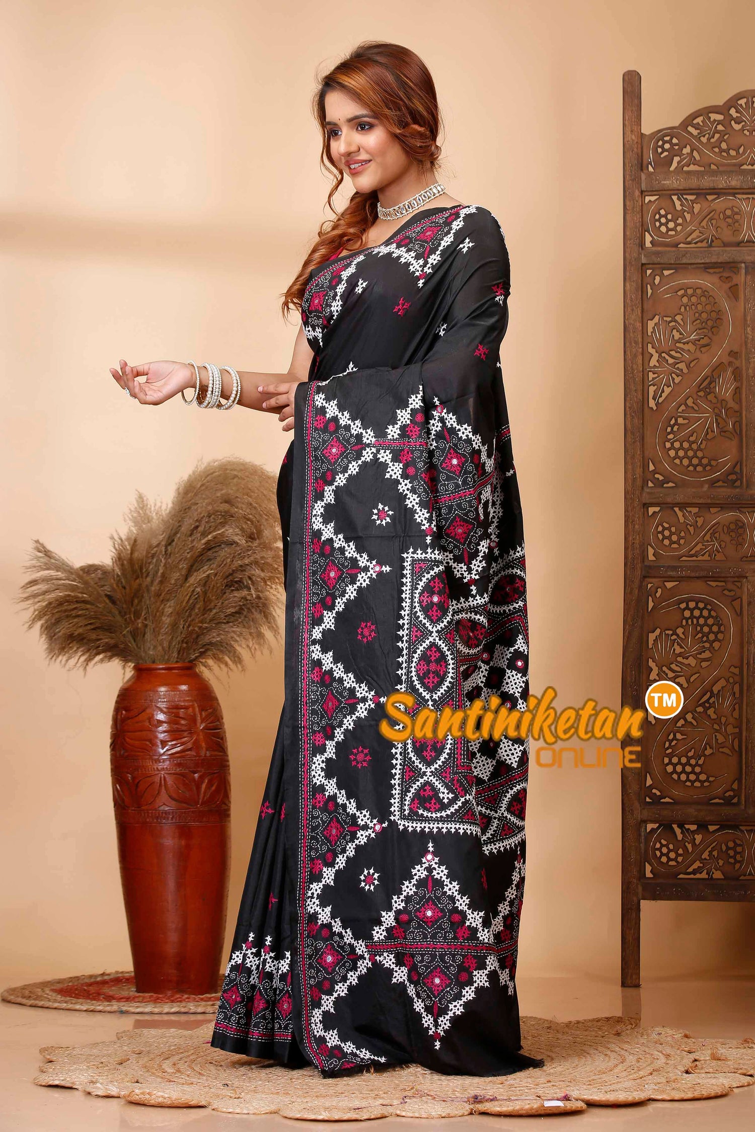 Butter Silk Gujrati Stitch Saree SN202521666