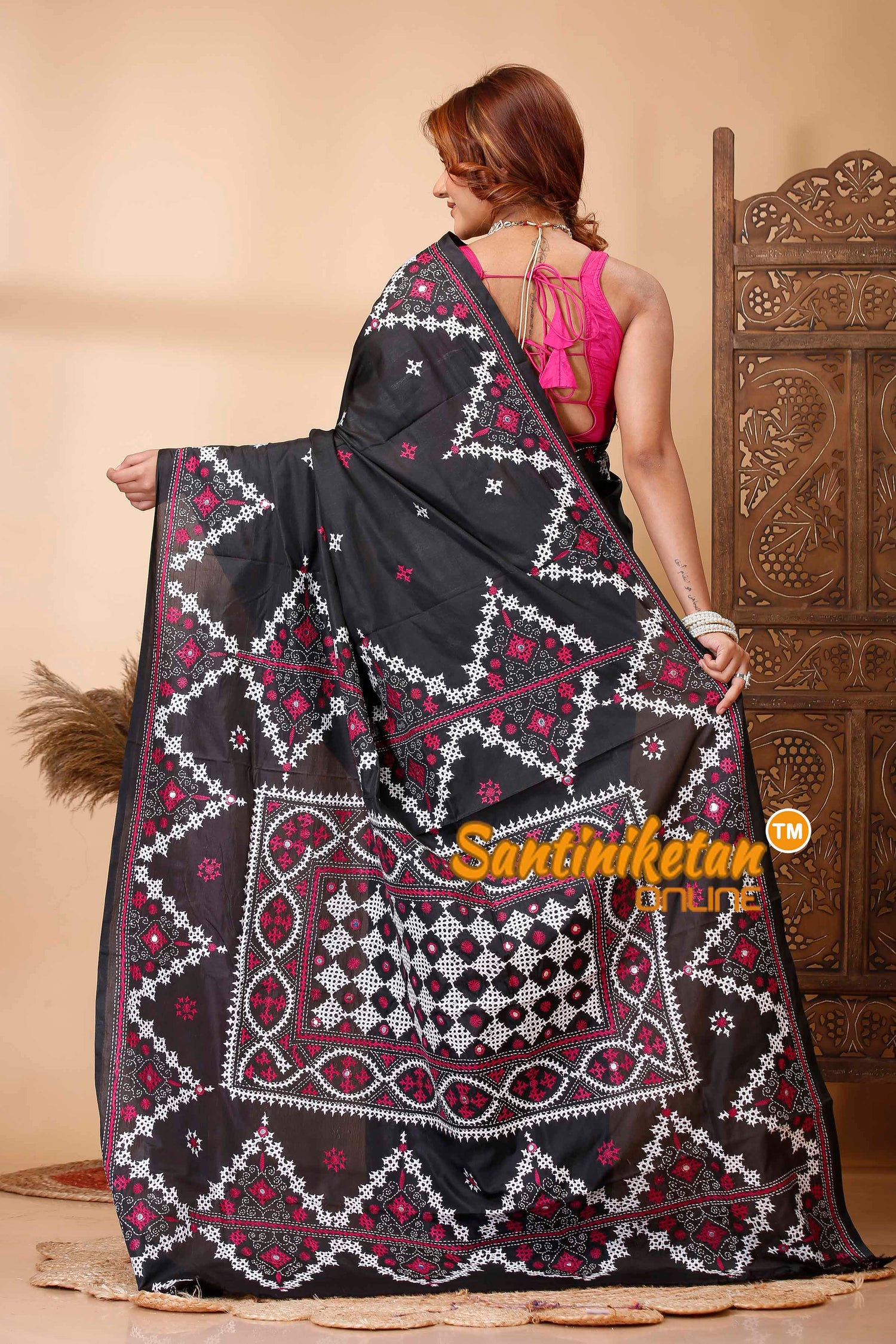 Butter Silk Gujrati Stitch Saree SN202521666