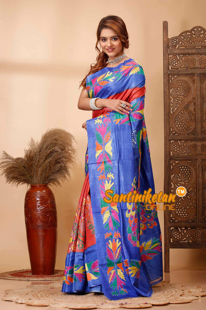 Dye Pure Gachi Tussar Silk Kantha Stitch Saree SN202521679