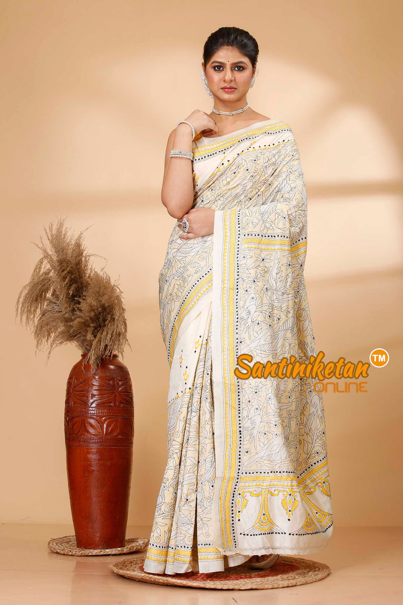 Tussar Silk Kantha Stitch Saree SN202521733