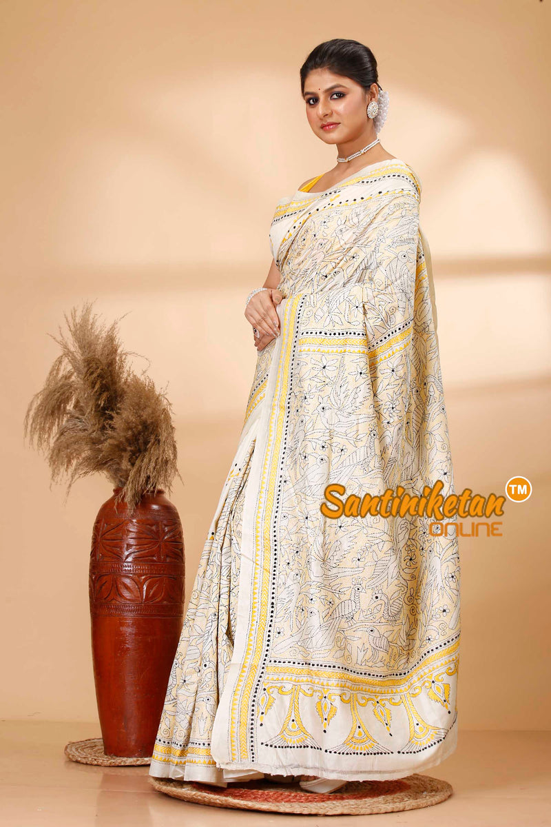 Tussar Silk Kantha Stitch Saree SN202521733