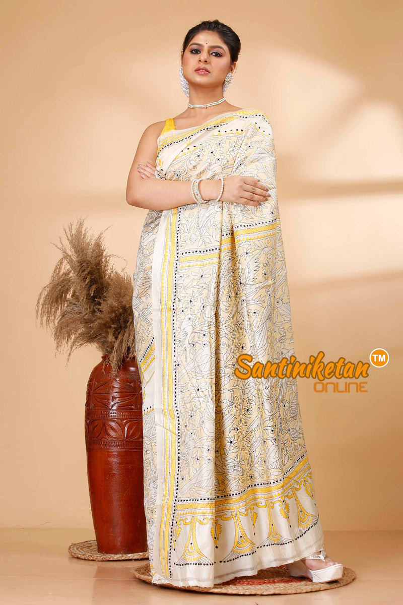 Tussar Silk Kantha Stitch Saree SN202521733