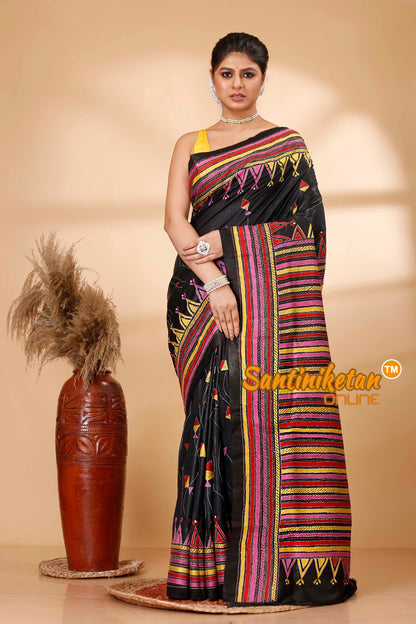 Pure Bangalore Silk Kantha Stitch Saree SN202521739