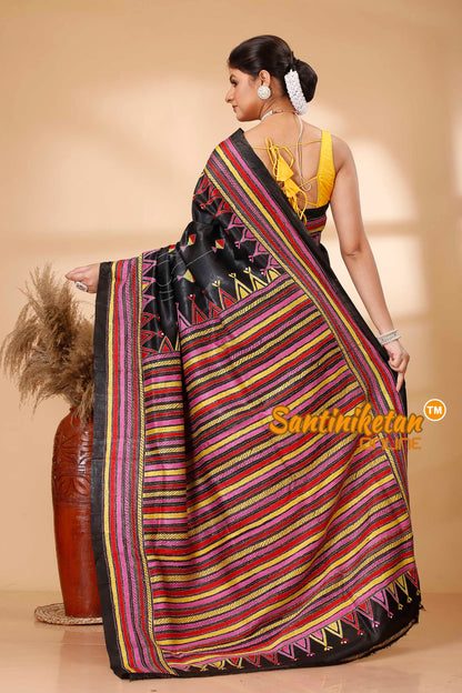 Pure Bangalore Silk Kantha Stitch Saree SN202521739