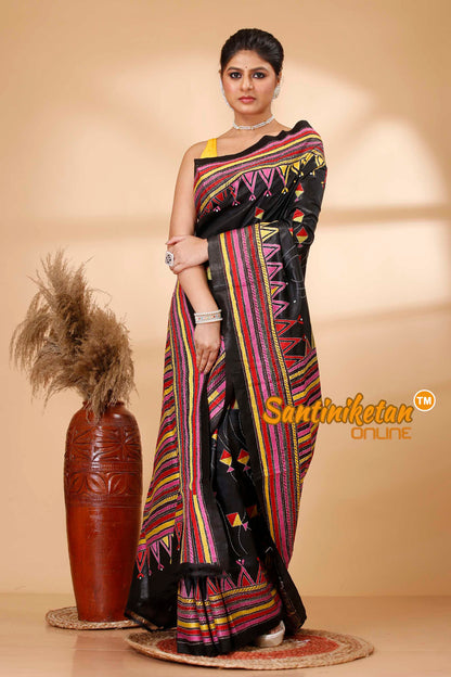 Pure Bangalore Silk Kantha Stitch Saree SN202521739