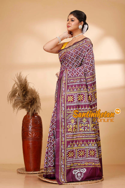 Butter Silk Kantha Stitch Saree SN202521751