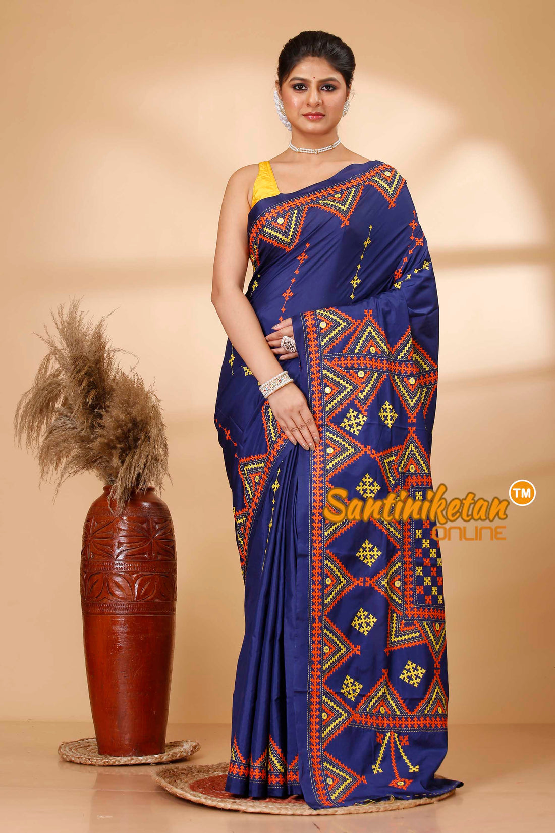 Butter Silk Gujrati Stitch Saree SN202521757
