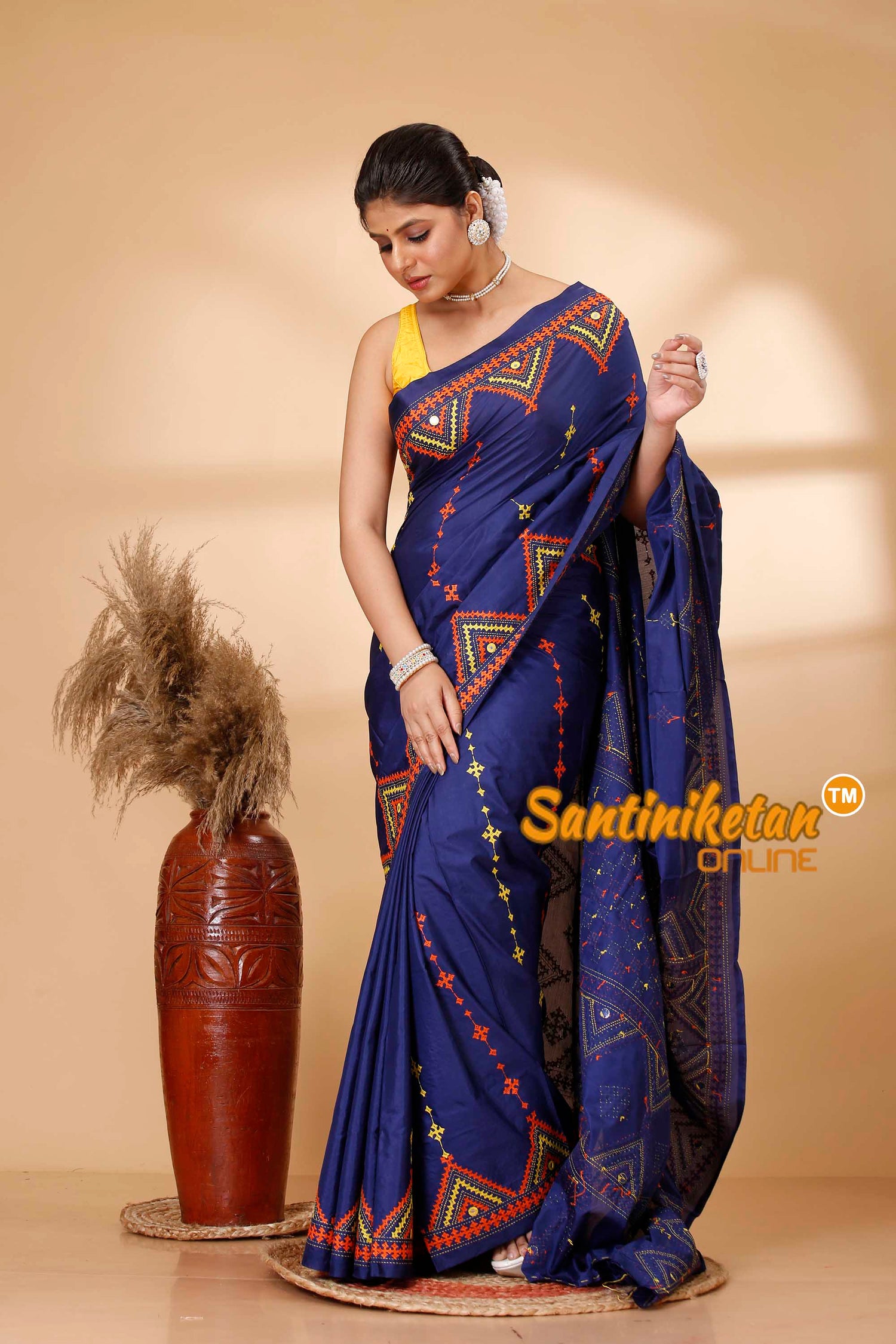 Butter Silk Gujrati Stitch Saree SN202521757