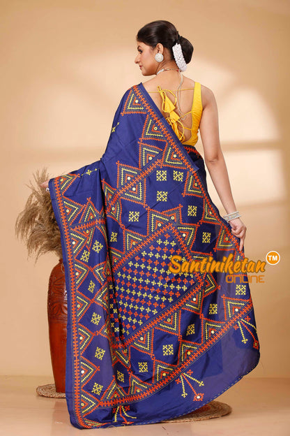 Butter Silk Gujrati Stitch Saree SN202521757