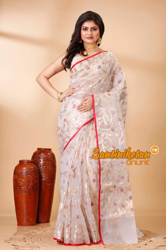 Resham Maslin Jamdani Saree SN202521764