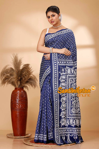 Pure Bangalore Silk Kantha Stitch Saree SN202521769