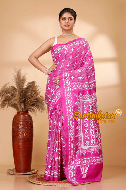 Butter Silk Kantha Stitch Saree SN202521775