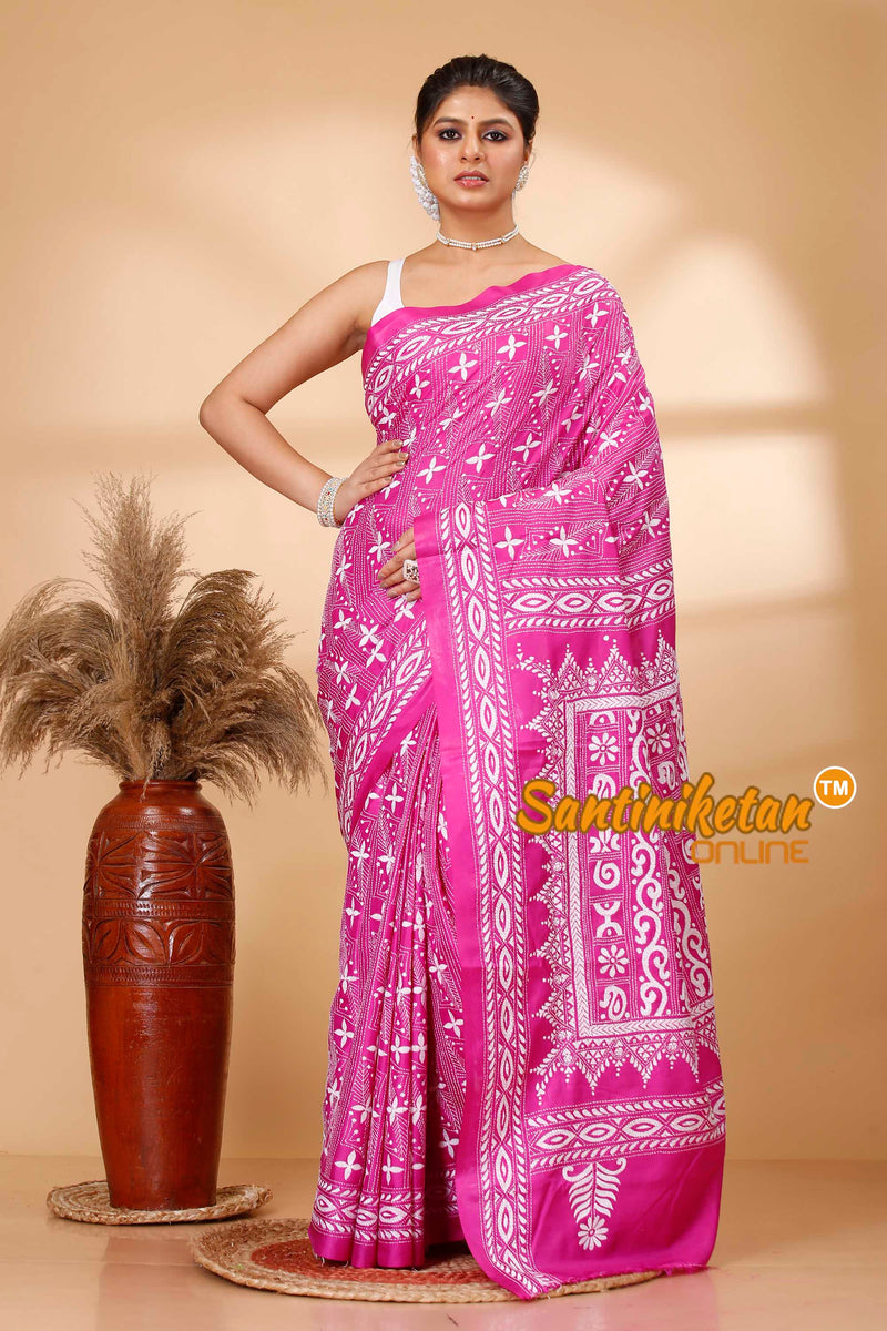 Butter Silk Kantha Stitch Saree SN202521775
