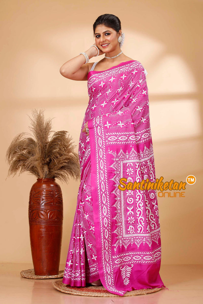 Butter Silk Kantha Stitch Saree SN202521775