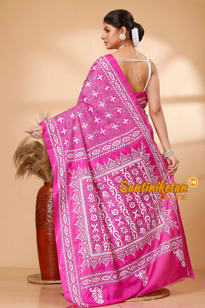 Butter Silk Kantha Stitch Saree SN202521775