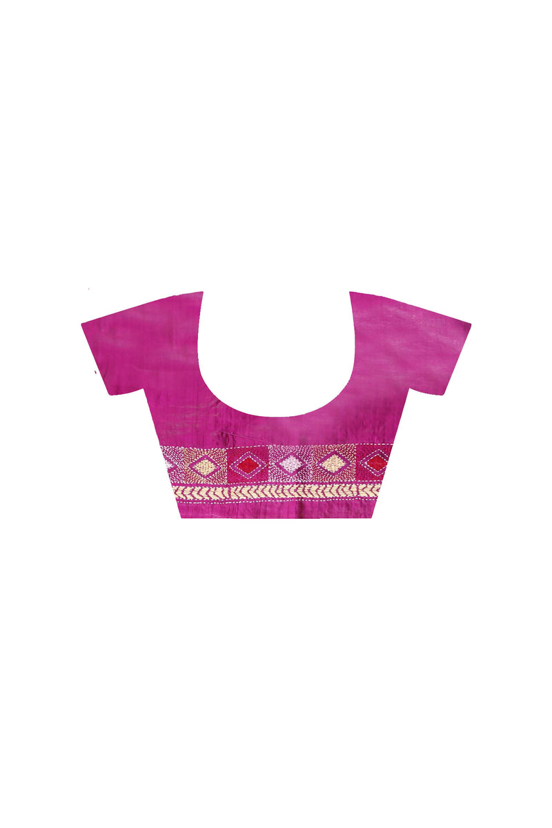 Pure Bangalore Silk Kantha Stitch Saree SN202521806