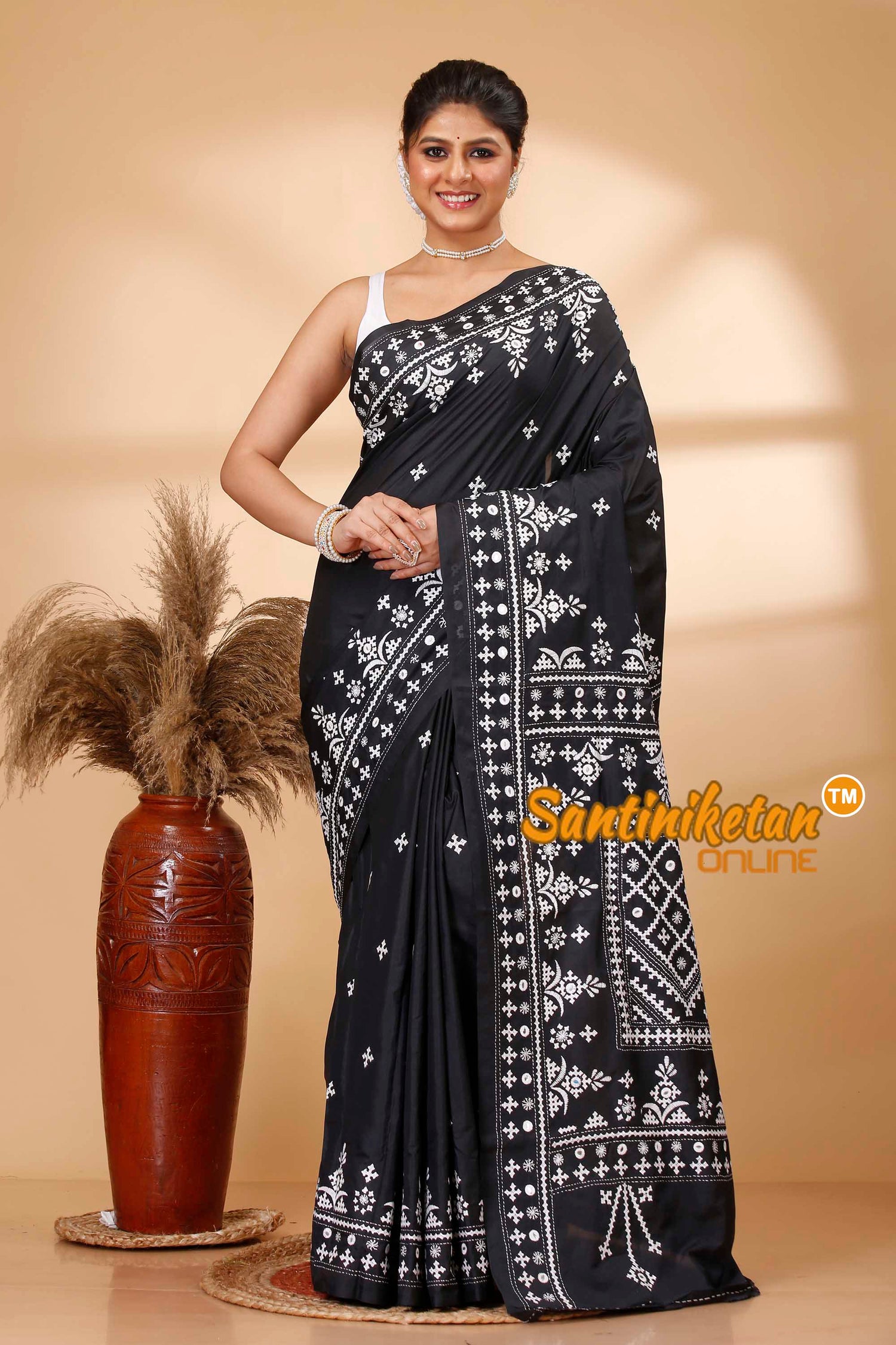 Butter Silk Gujrati Stitch Saree SN202521848