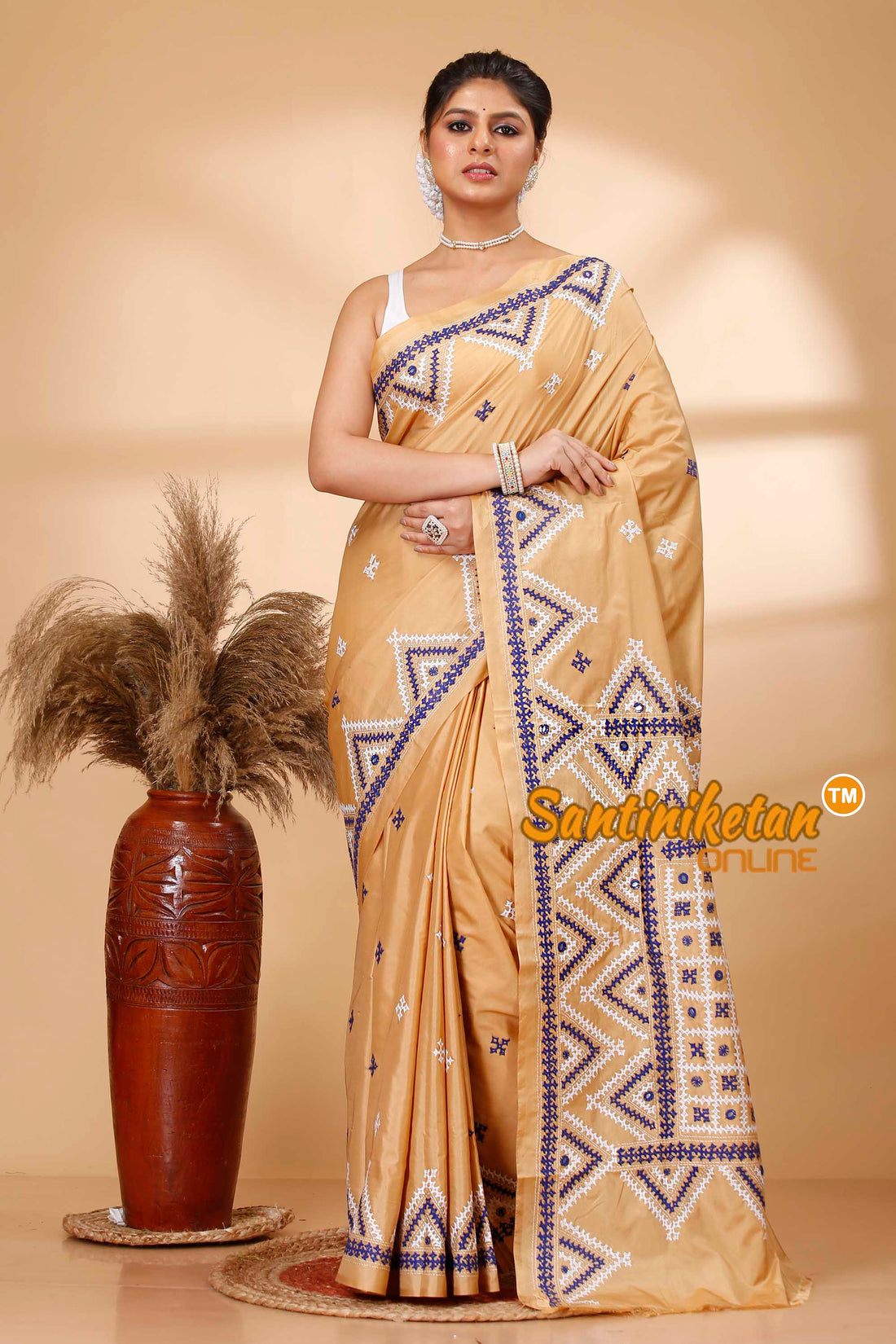 Butter Silk Gujrati Stitch Saree SN202521854