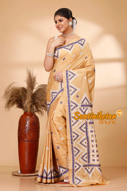 Butter Silk Gujrati Stitch Saree SN202521854