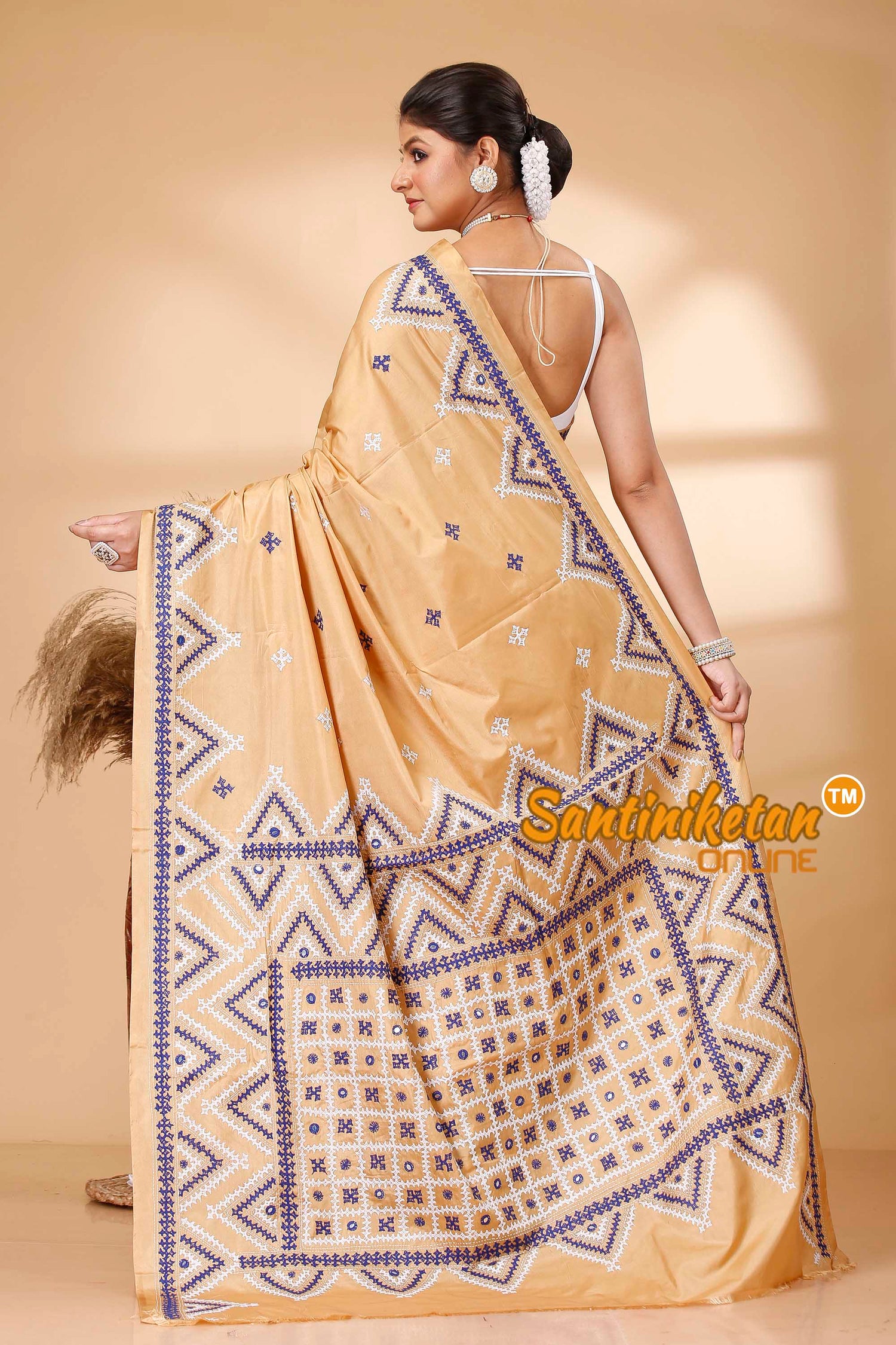 Butter Silk Gujrati Stitch Saree SN202521854