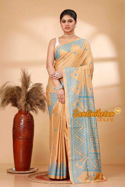 Butter Silk Gujrati Stitch Saree SN202521866