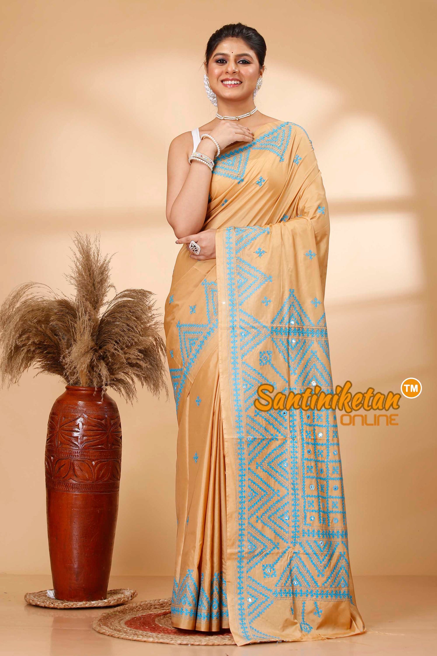 Butter Silk Gujrati Stitch Saree SN202521866
