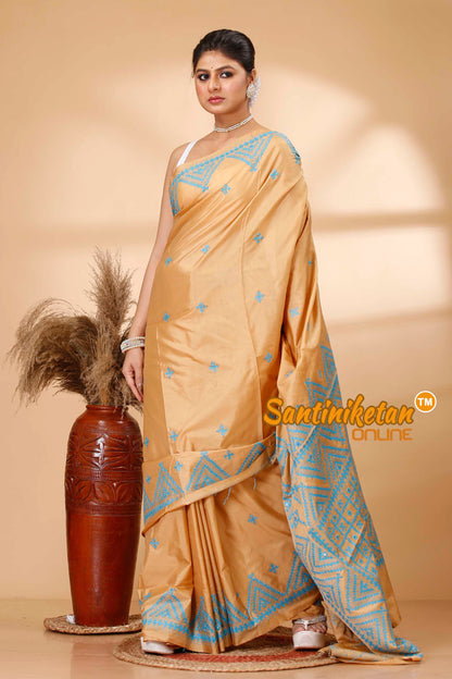 Butter Silk Gujrati Stitch Saree SN202521866