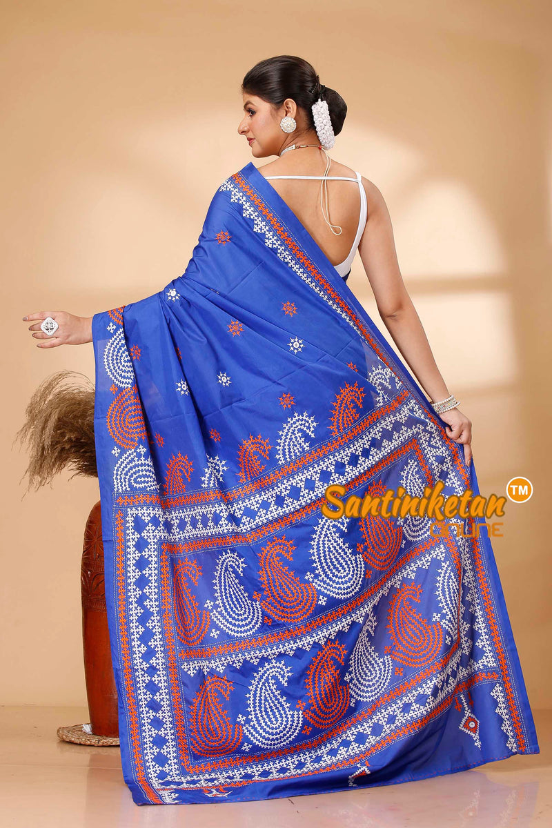 Butter Silk Gujrati Stitch Saree SN202521889