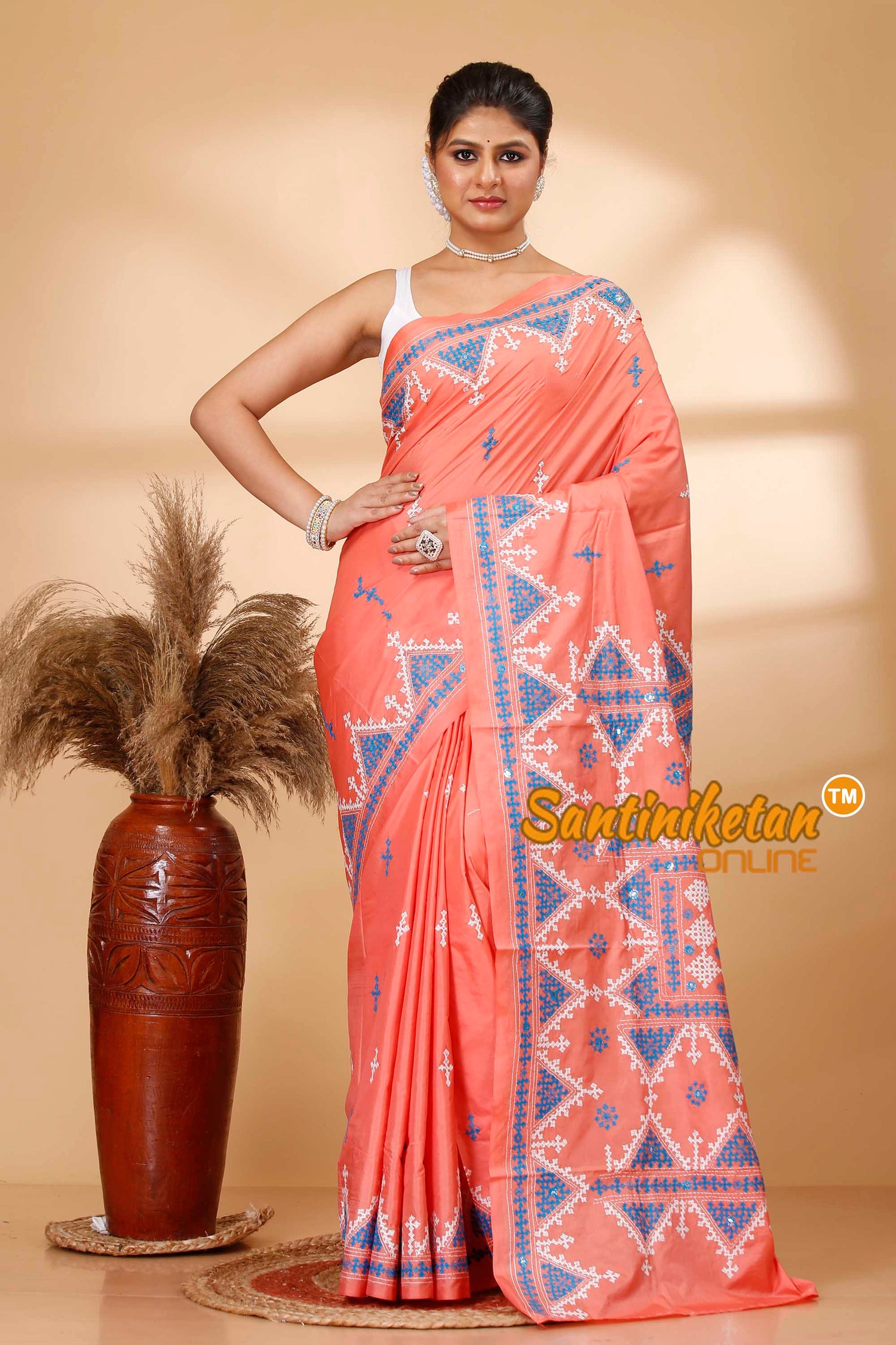 Butter Silk Gujrati Stitch Saree SN202521895