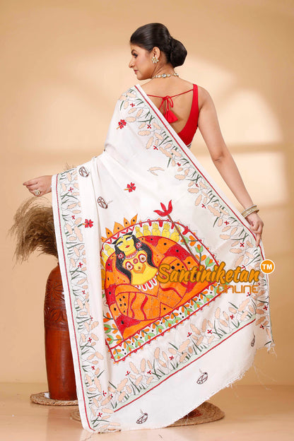 Butter Silk Kantha Stitch Saree SN202521942