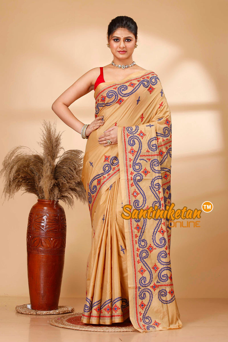Butter Silk Gujrati Stitch Saree SN202521972