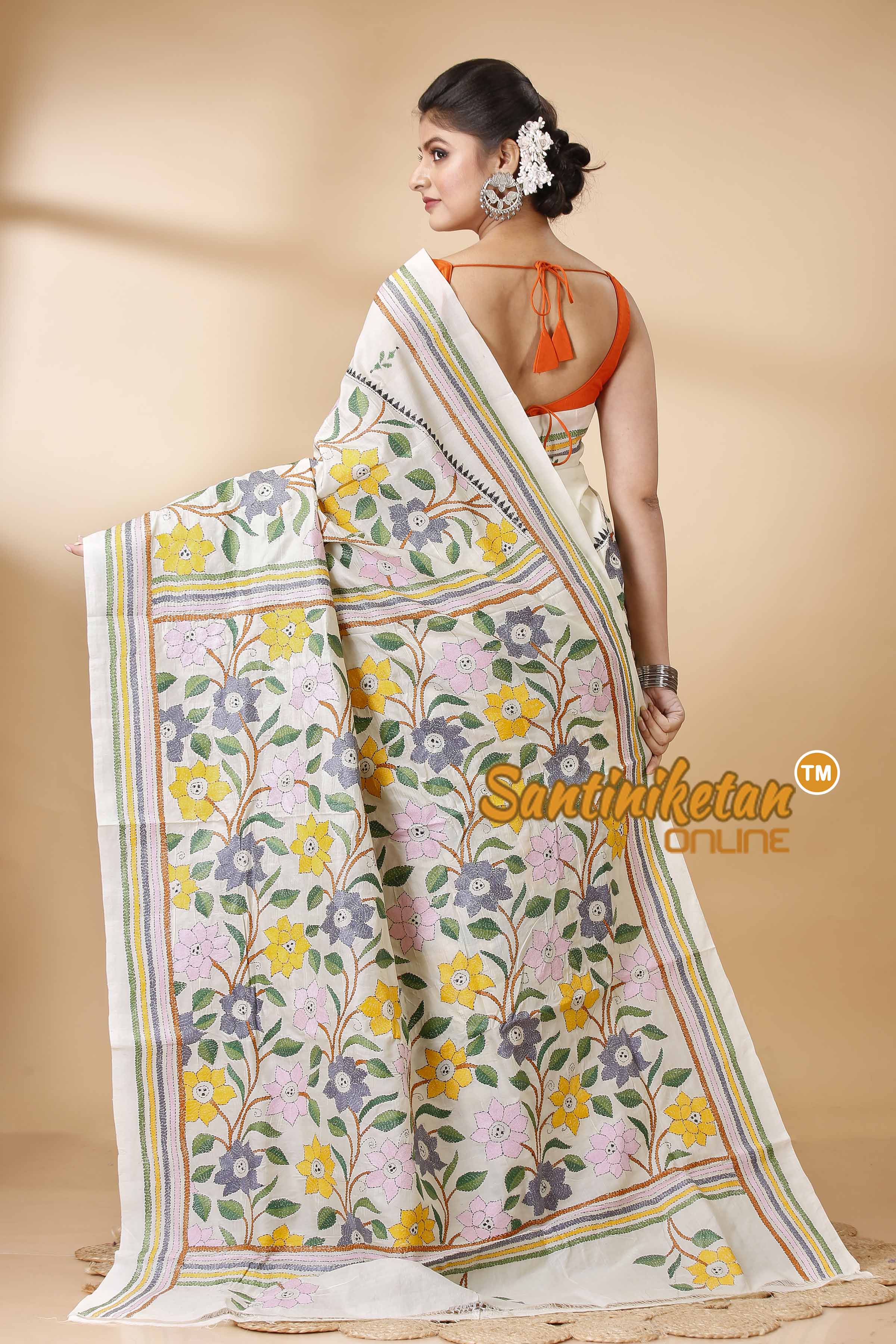 Tussar Silk Kantha Stitch Saree SN202521970