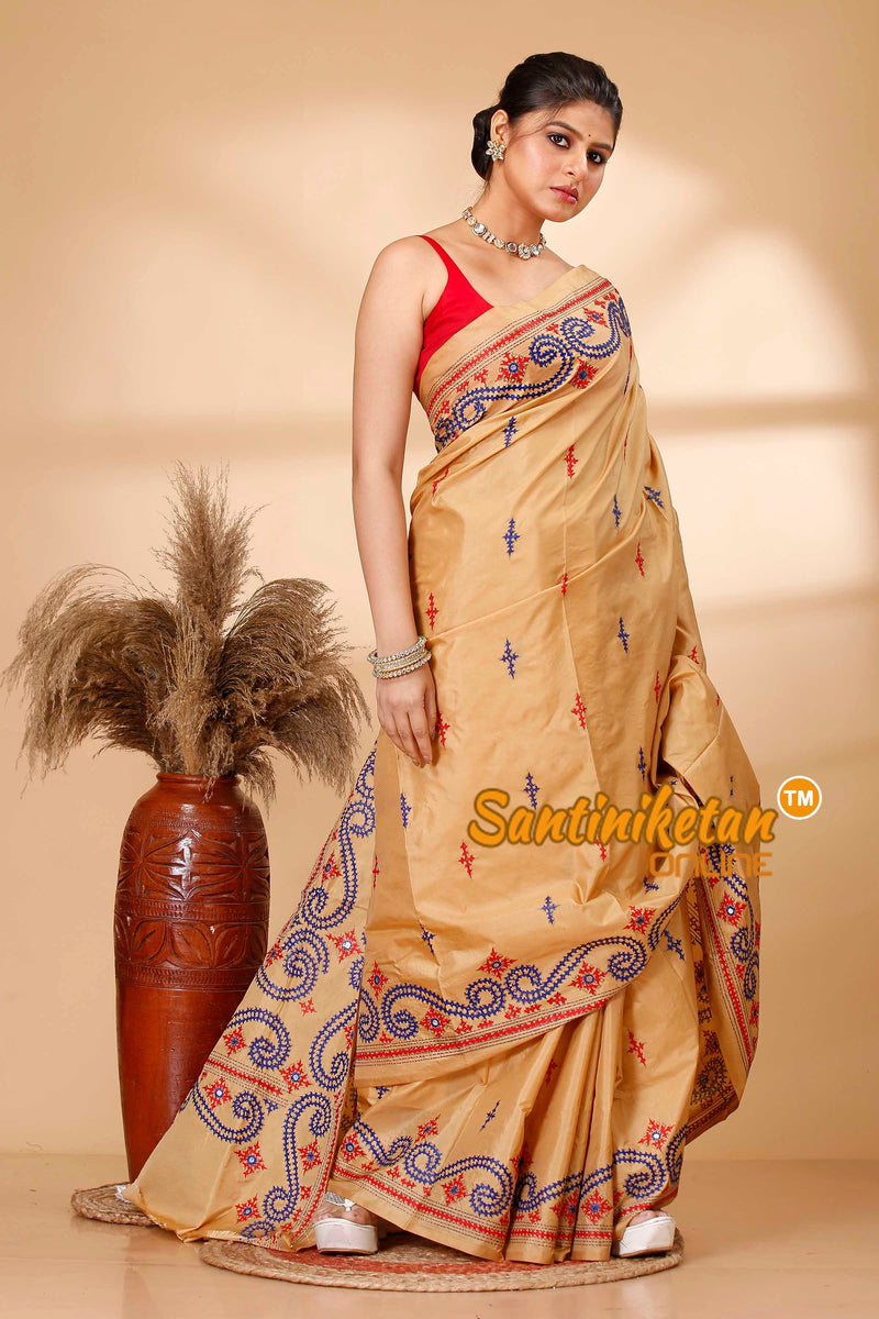 Butter Silk Gujrati Stitch Saree SN202521972