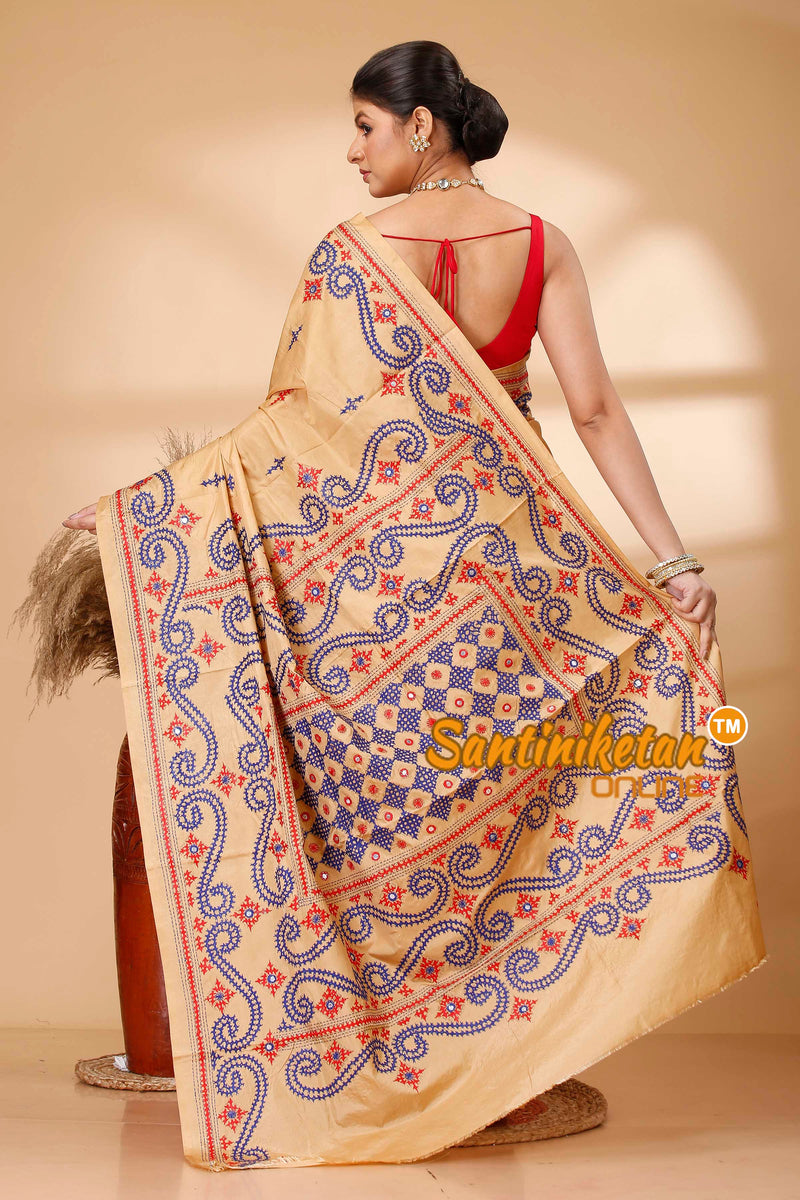 Butter Silk Gujrati Stitch Saree SN202521972