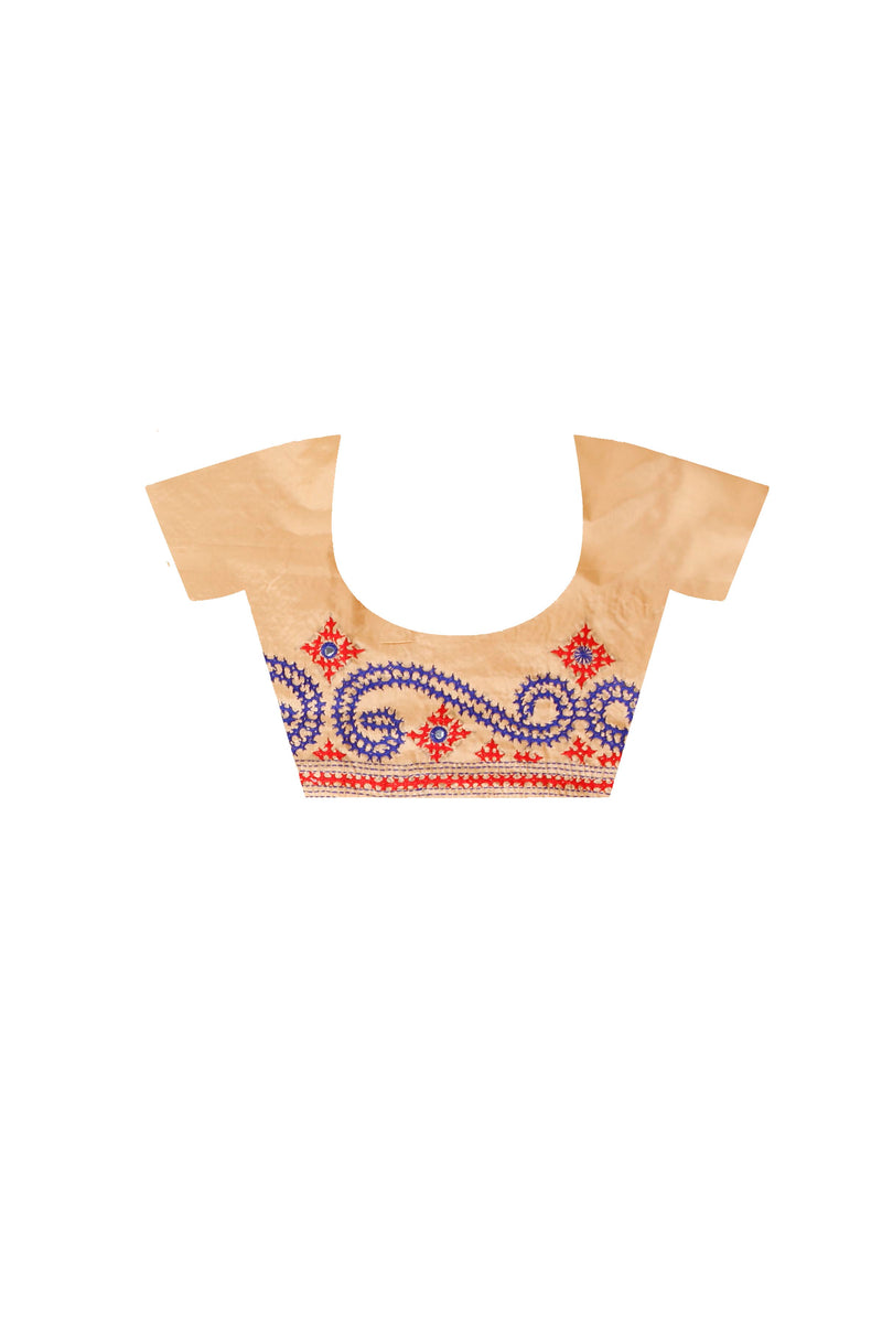 Butter Silk Gujrati Stitch Saree SN202521972