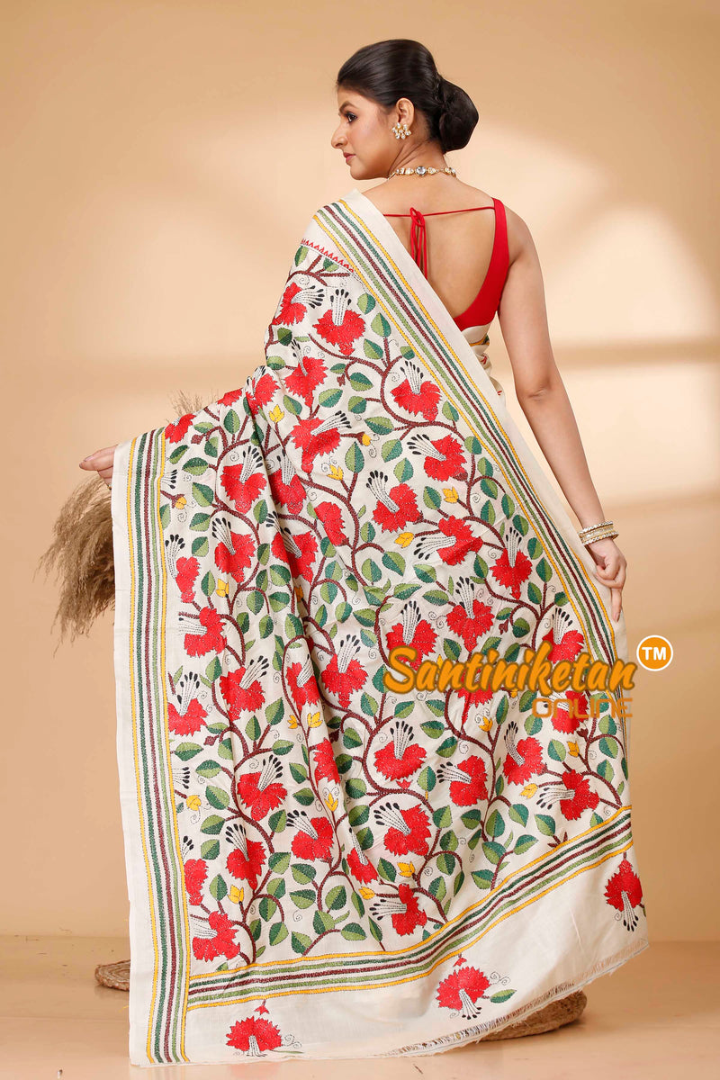 Tussar Silk Kantha Stitch Saree SN202522014