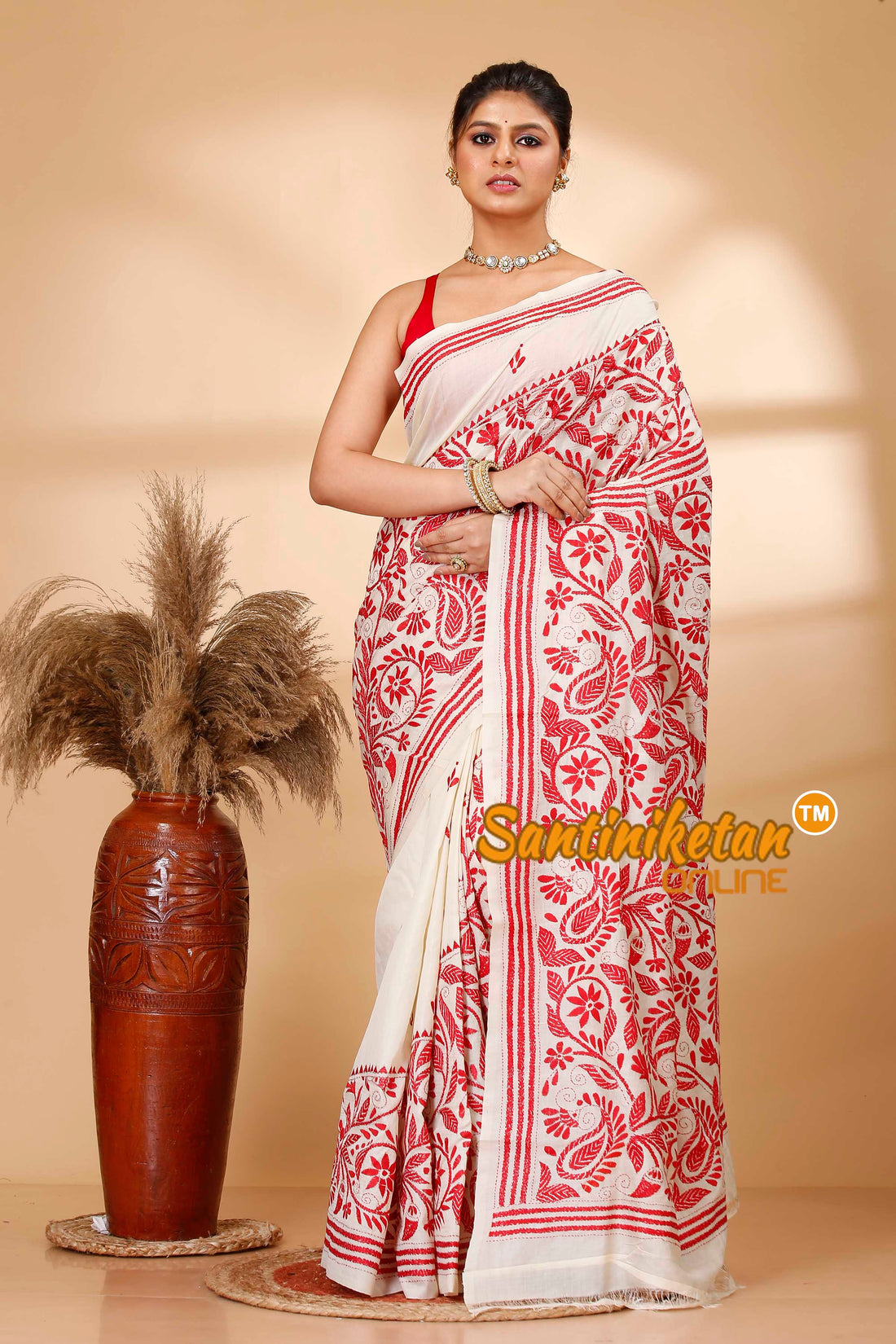 Tussar Silk Kantha Stitch Saree SN202522032