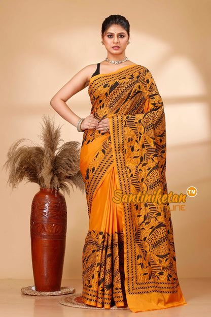 Butter Silk Kantha Stitch Saree SN202522050